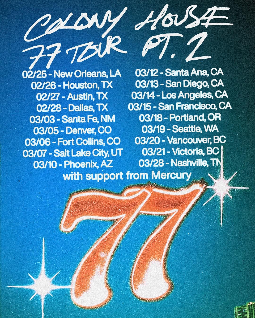 Colony House Tour Poster 2026